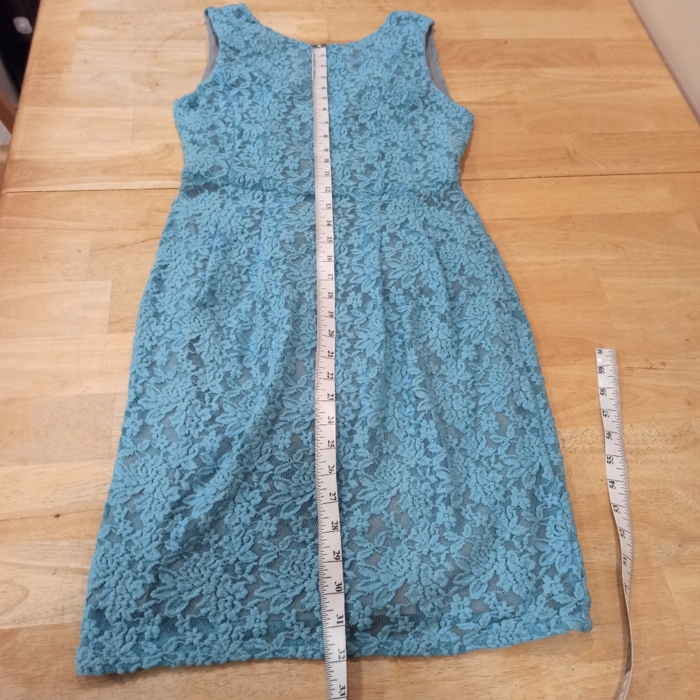 Darling Dress Aqua Lace Blue Floral small Back Zip Up - Picture 16 of 16
